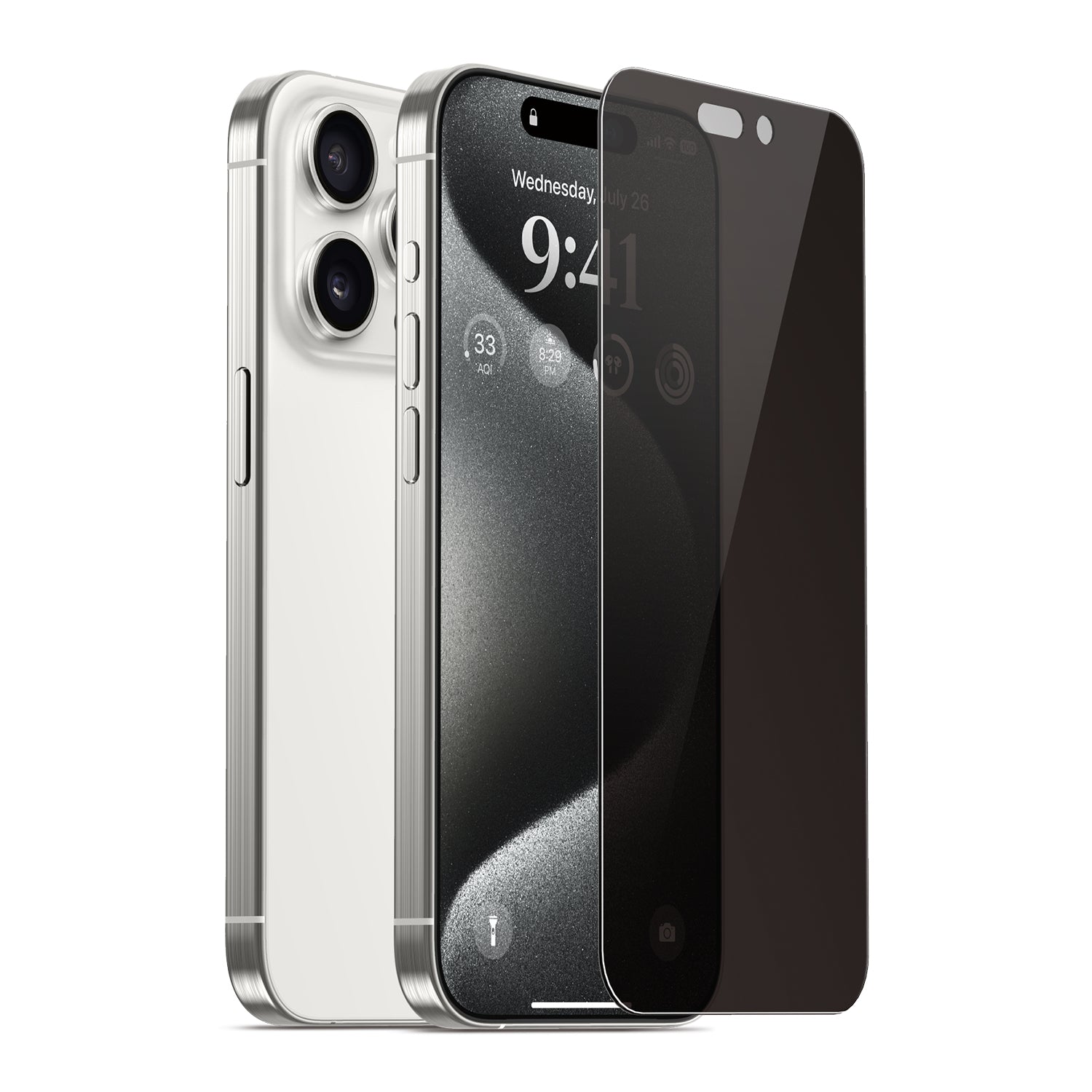 elago Privacy Glass and Screen Protector for iPhone 15 Pro Max