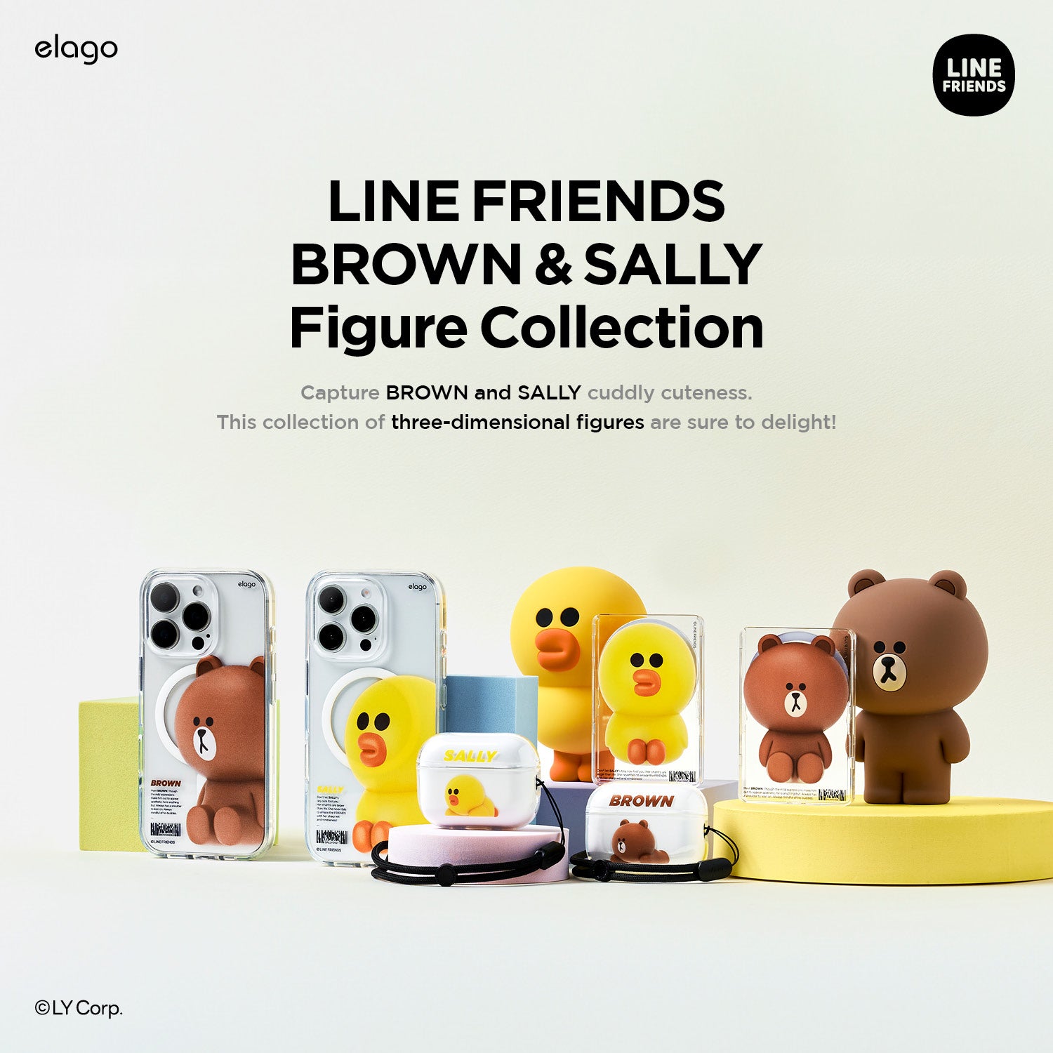 LINE FRIENDS | BROWN & SALLY Figure Clear Case 4 LINE FRIENDS | BROWN & SALLY Figure Clear Case