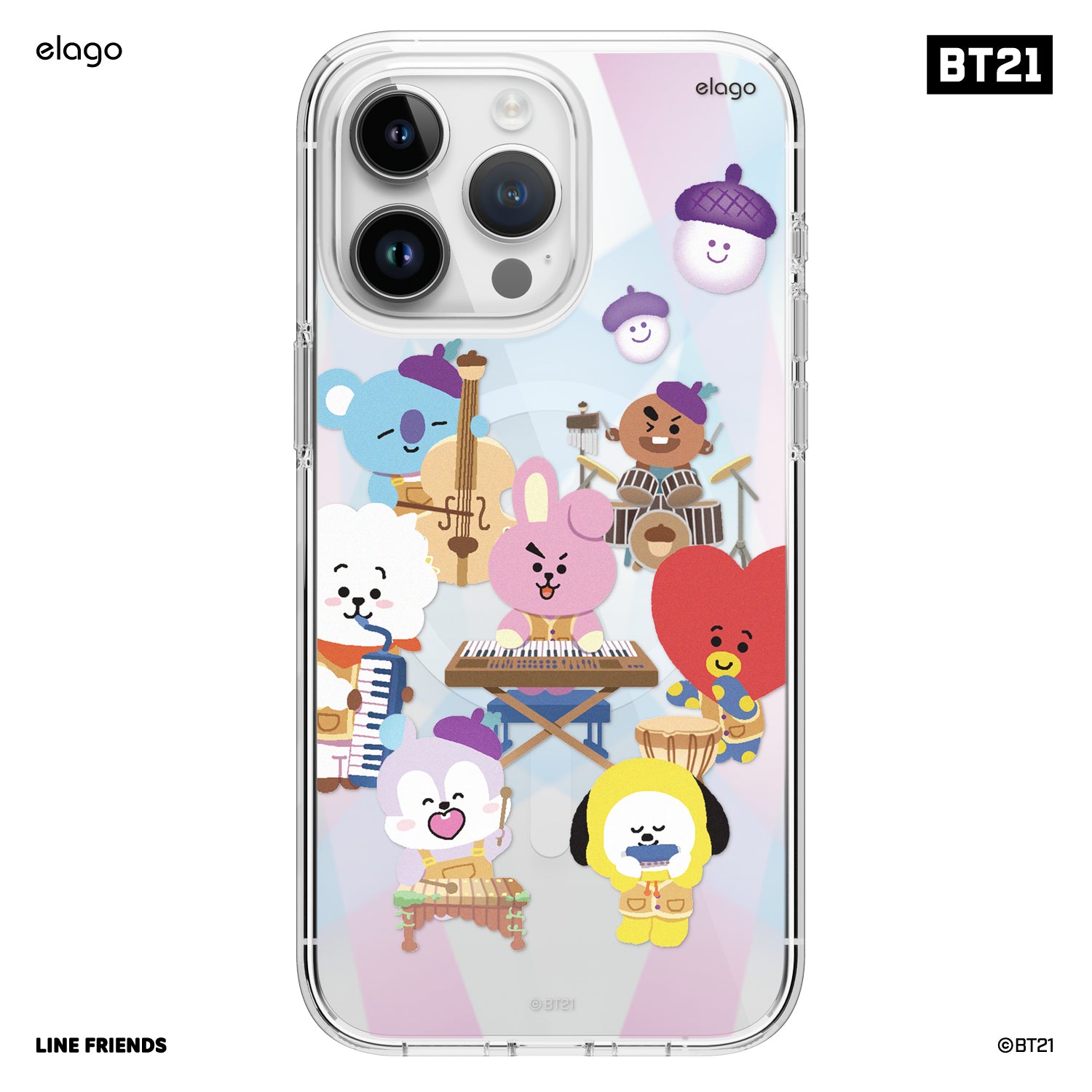 BT21 elago Hope in Love Hybrid Case for iPhone 15 Pro Max