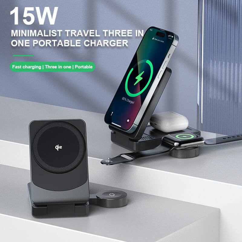 3 in 1 Qi2 Foldable Charger 3 3 in 1 Qi2 Foldable Charger