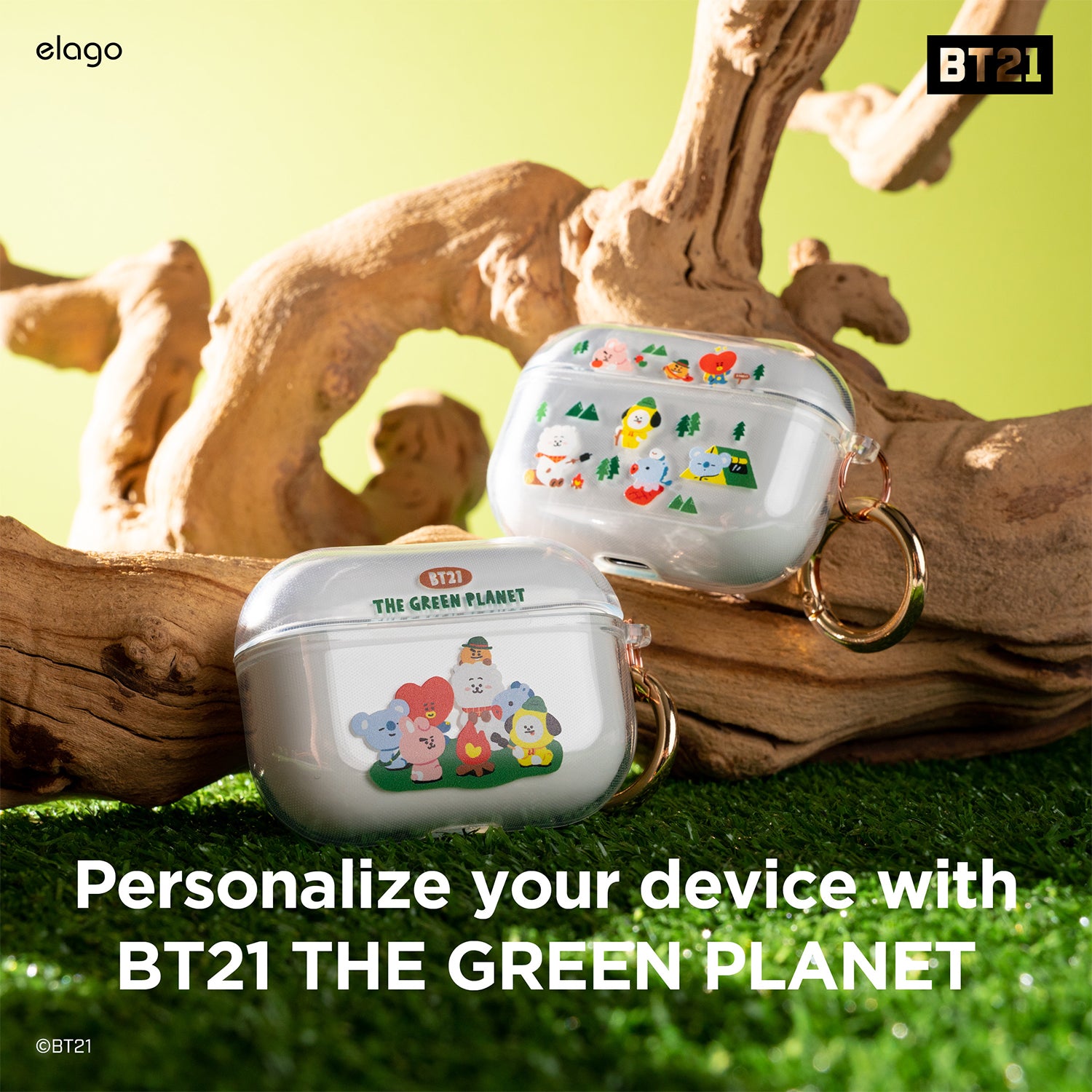 BT21 | elago Green Planet Case for AirPods Pro 4 BT21 | elago Green Planet Case for AirPods Pro
