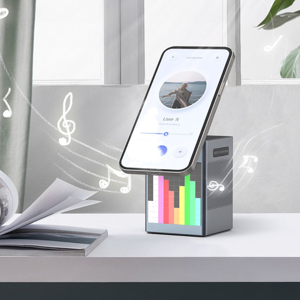 3 in 1 Magnetic Charger with Alarm Clock & Bluetooth Speaker for Apple 4 3 in 1 Magnetic Charger with Alarm Clock & Bluetooth Speaker for Apple