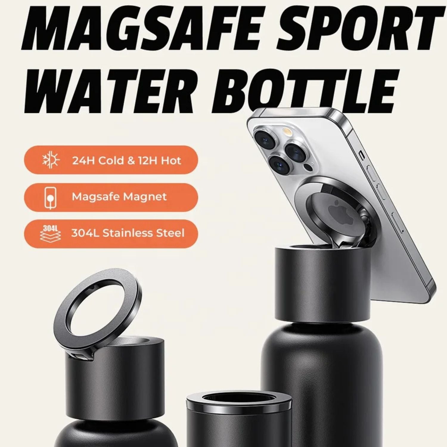 Magnetic Water Bottle & Phone Holder 18 Magnetic Water Bottle & Phone Holder