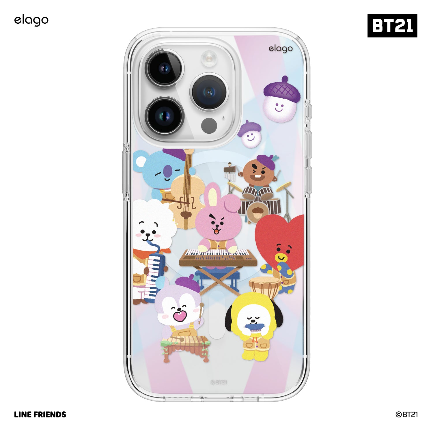 BT21 | elago Hope in Love Hybrid Case for iPhone 15 Pro