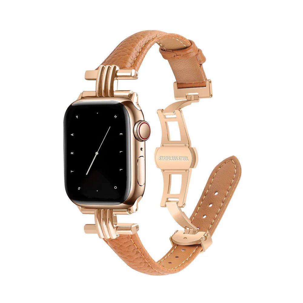 Women’s Genuine Leather & Stainless Steel Band for Apple Watch 14 Women’s Genuine Leather & Stainless Steel Band for Apple Watch