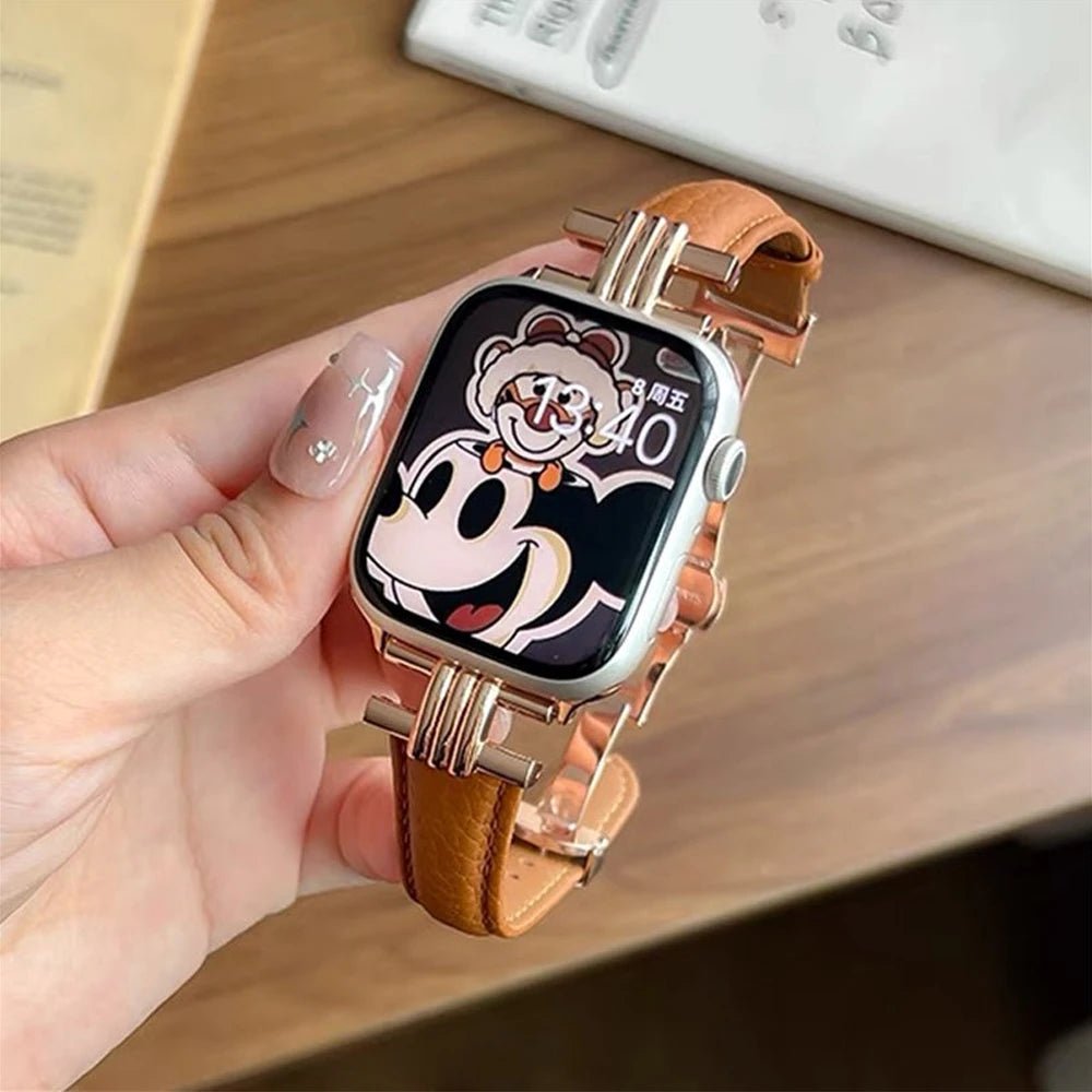 Women’s Genuine Leather & Stainless Steel Band for Apple Watch 16 Women’s Genuine Leather & Stainless Steel Band for Apple Watch