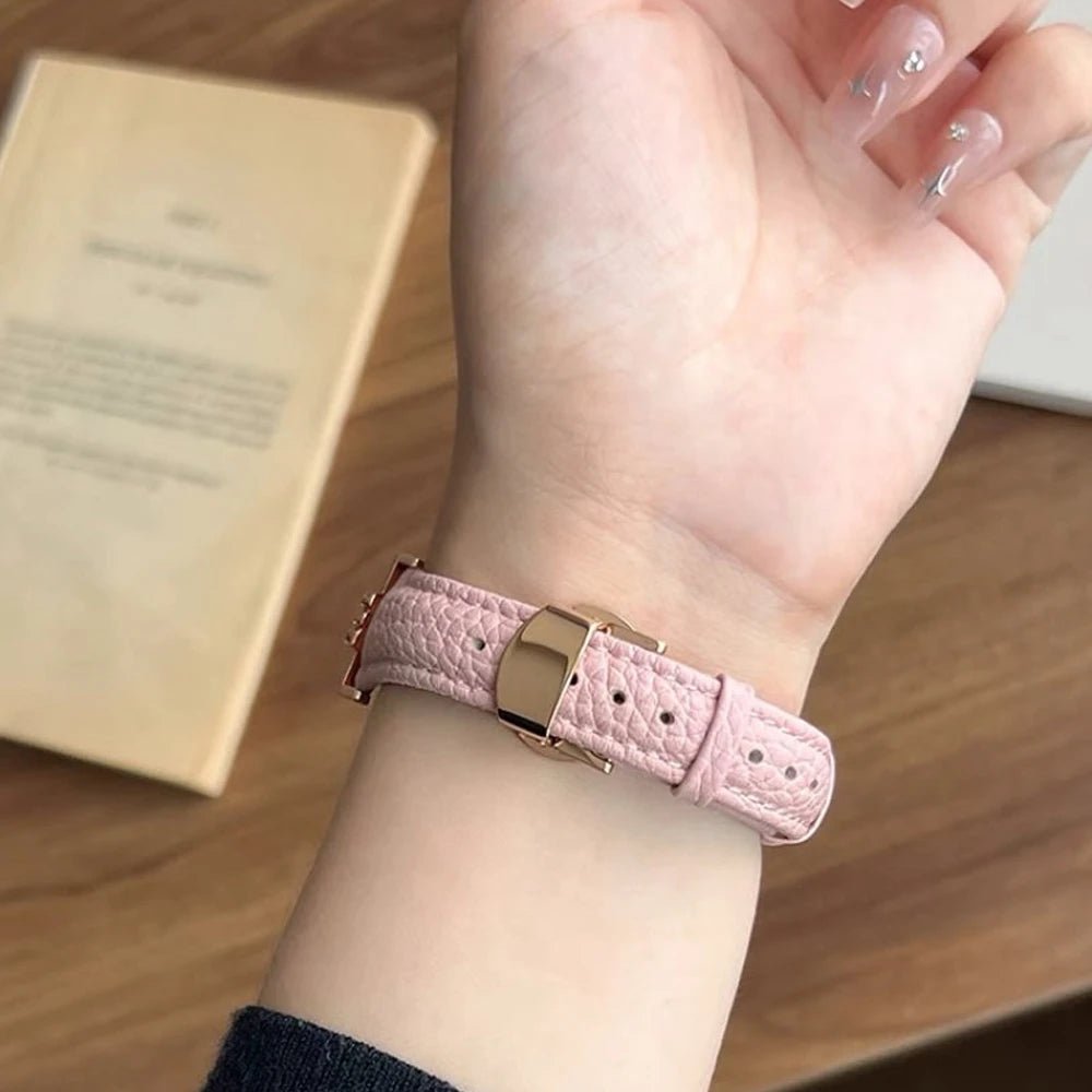 Women’s Genuine Leather & Stainless Steel Band for Apple Watch 6 Women’s Genuine Leather & Stainless Steel Band for Apple Watch