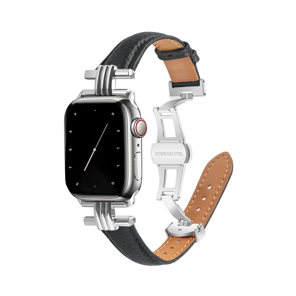 Women’s Genuine Leather & Stainless Steel Band for Apple Watch 8 Women’s Genuine Leather & Stainless Steel Band for Apple Watch