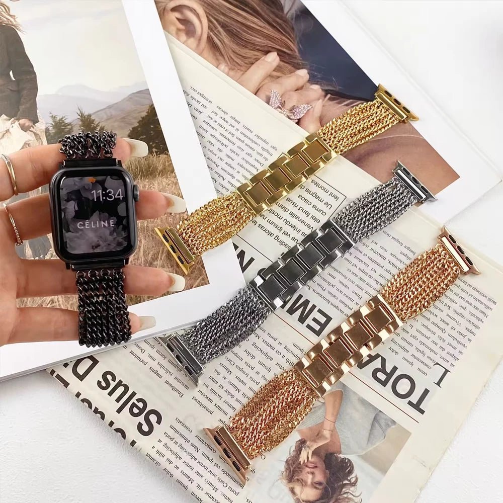 Women’s Woven Stainless Steel Bracelet Band for Apple Watch 4 Women’s Woven Stainless Steel Bracelet Band for Apple Watch