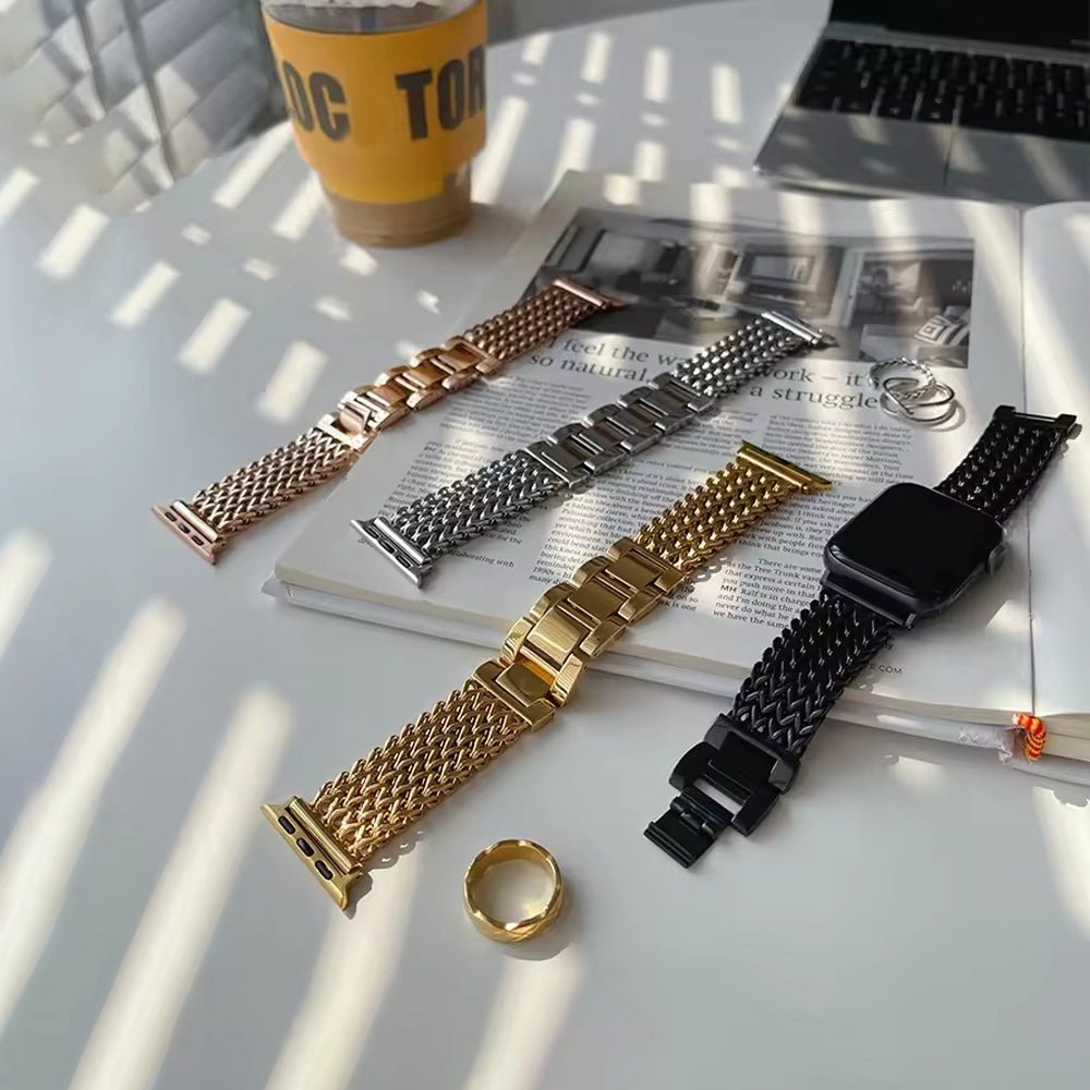Women’s Woven Stainless Steel Bracelet Band for Apple Watch 5 Women’s Woven Stainless Steel Bracelet Band for Apple Watch