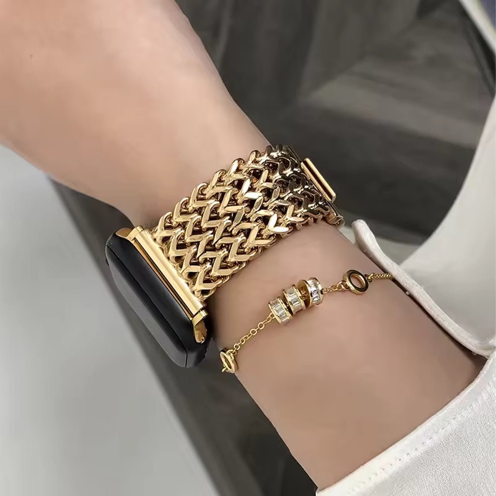 Women’s Woven Stainless Steel Bracelet Band for Apple Watch 9 Women’s Woven Stainless Steel Bracelet Band for Apple Watch
