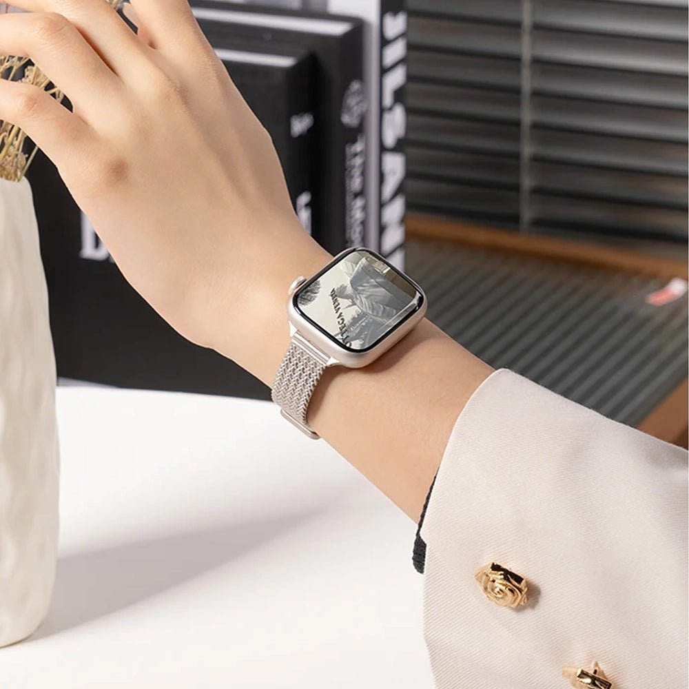 Women's Ultra-Thin Stainless Steel Bracelet Band for Apple Watch 11 Women's Ultra-Thin Stainless Steel Bracelet Band for Apple Watch