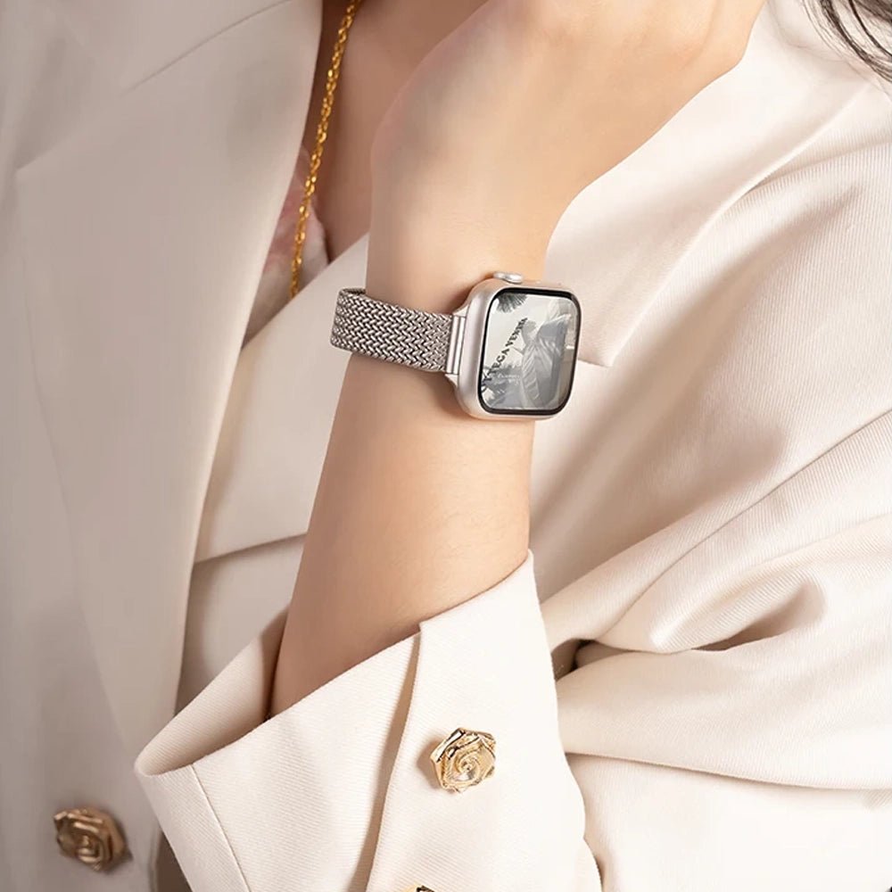 Women's Ultra-Thin Stainless Steel Bracelet Band for Apple Watch 12 Women's Ultra-Thin Stainless Steel Bracelet Band for Apple Watch