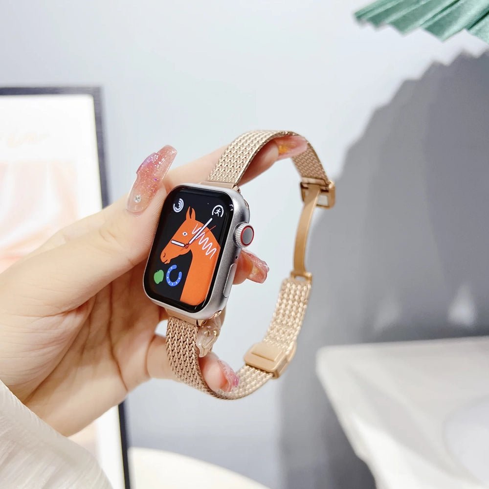 Women's Ultra-Thin Stainless Steel Bracelet Band for Apple Watch 17 Women's Ultra-Thin Stainless Steel Bracelet Band for Apple Watch