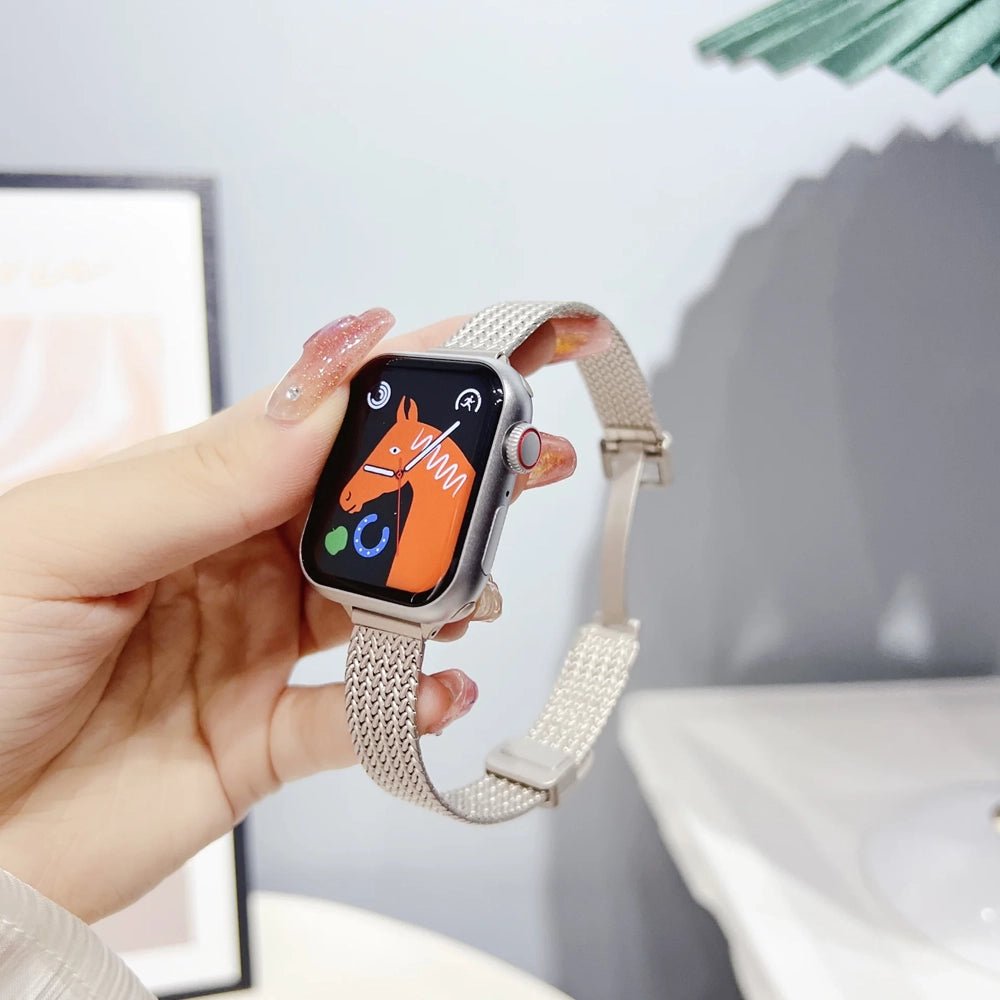 Women's Ultra-Thin Stainless Steel Bracelet Band for Apple Watch 21 Women's Ultra-Thin Stainless Steel Bracelet Band for Apple Watch