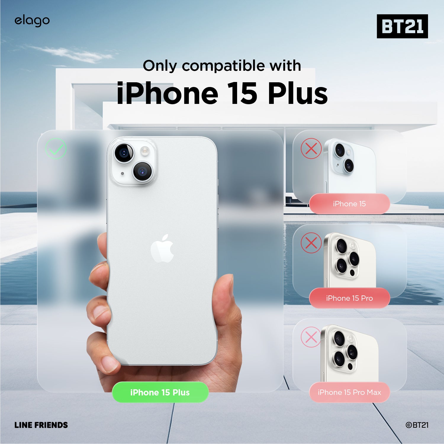 BT21 | elago On the Cloud Hybrid Case for iPhone 15 Plus 3 BT21 | elago On the Cloud Hybrid Case for iPhone 15 Plus