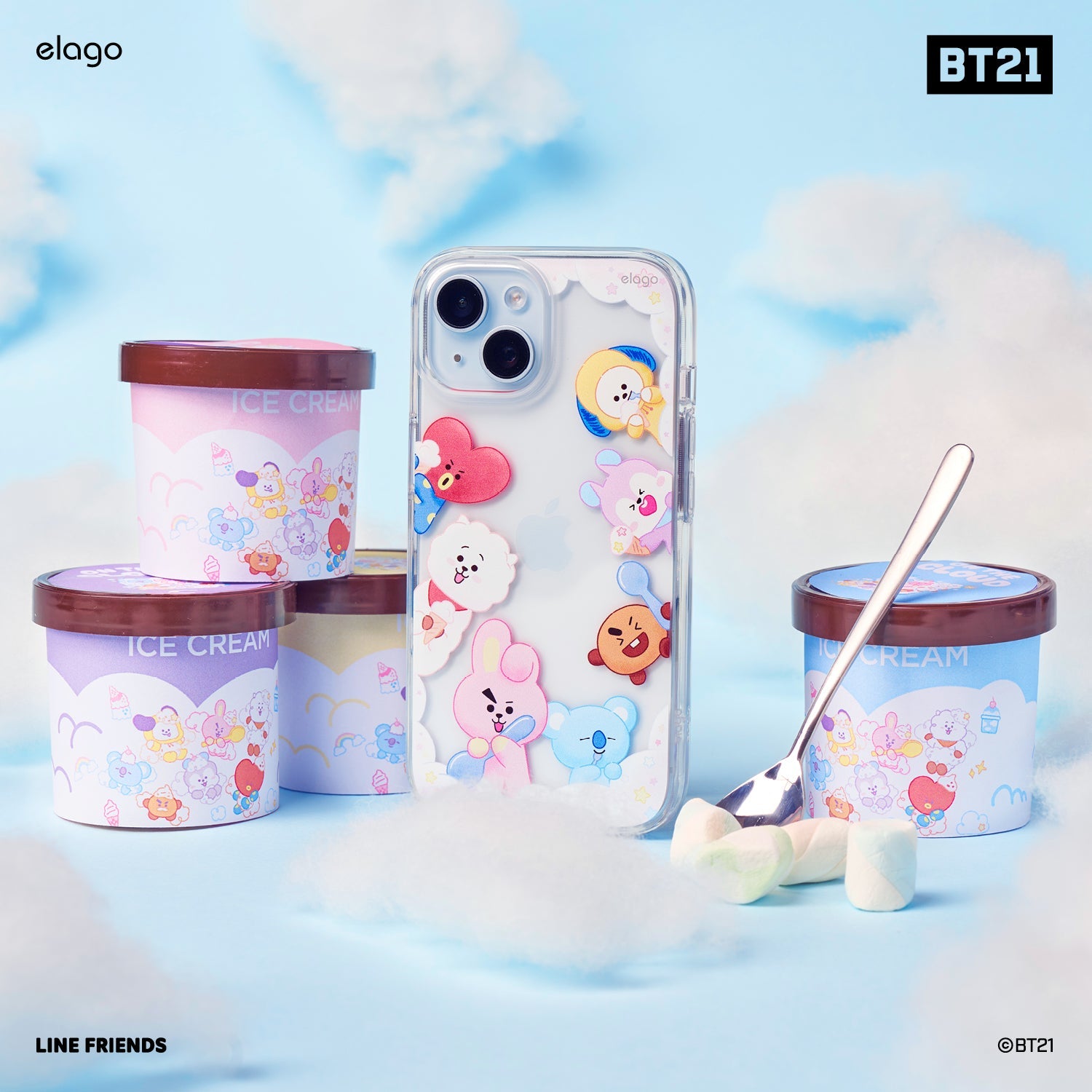 BT21 | elago On the Cloud Hybrid Case for iPhone 15 Plus 8 BT21 | elago On the Cloud Hybrid Case for iPhone 15 Plus