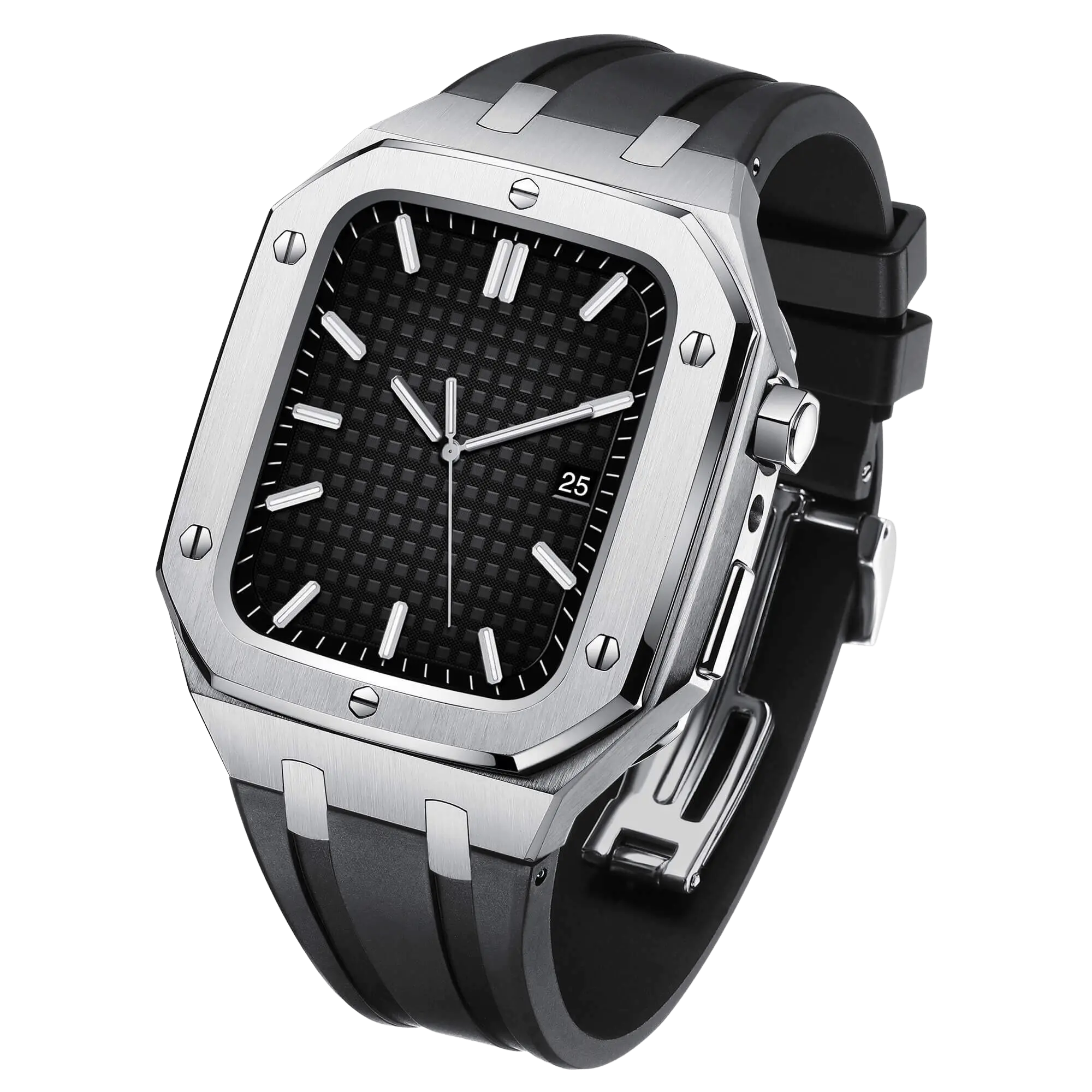 Stainless Steel Case & Silicone Band for Apple Watch