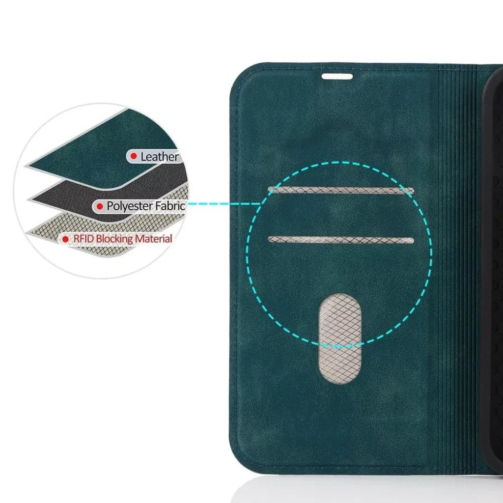 Magnetic Leather Case with Wallet for iPhone 14 Magnetic Leather Case with Wallet for iPhone