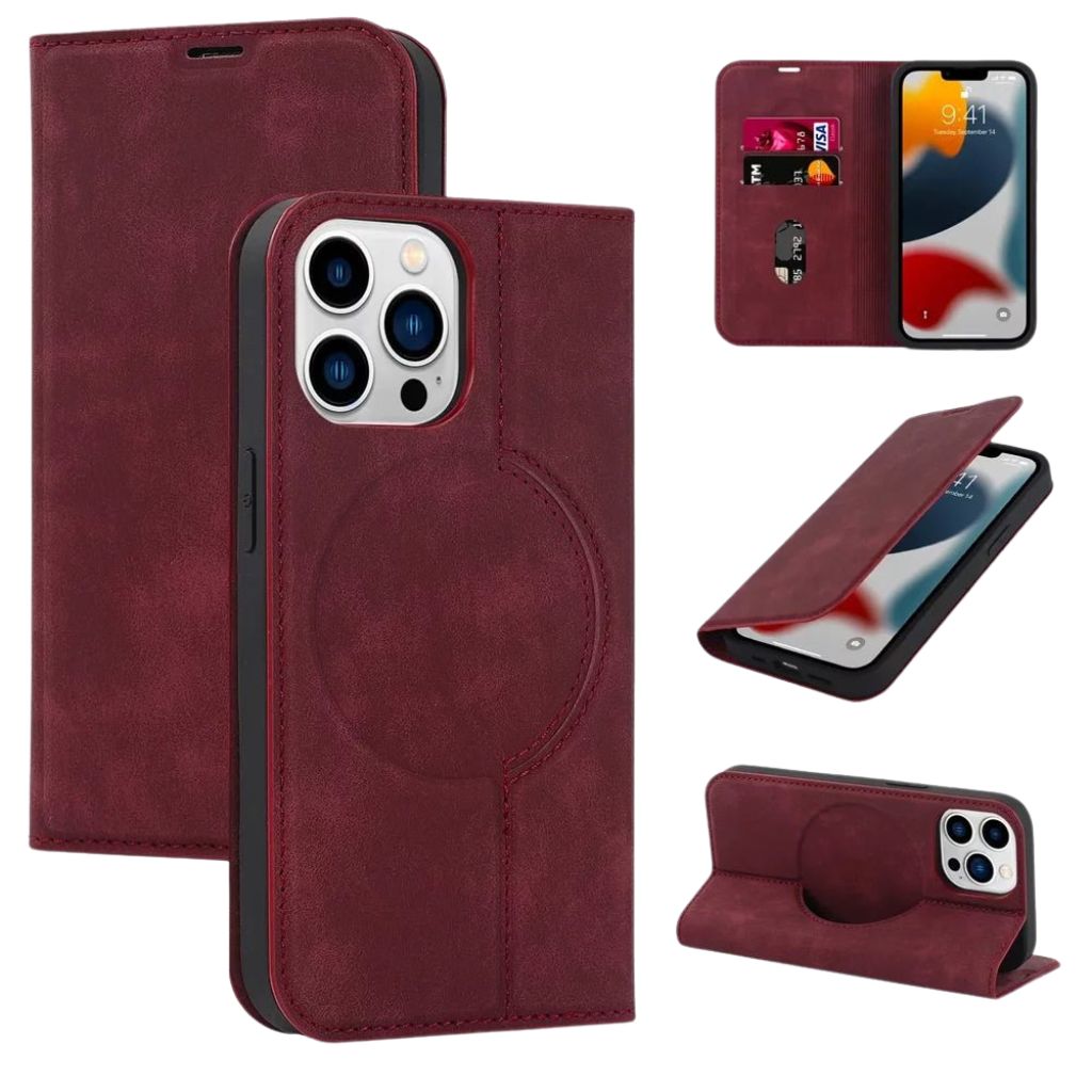 Magnetic Leather Case with Wallet for iPhone 25 Magnetic Leather Case with Wallet for iPhone