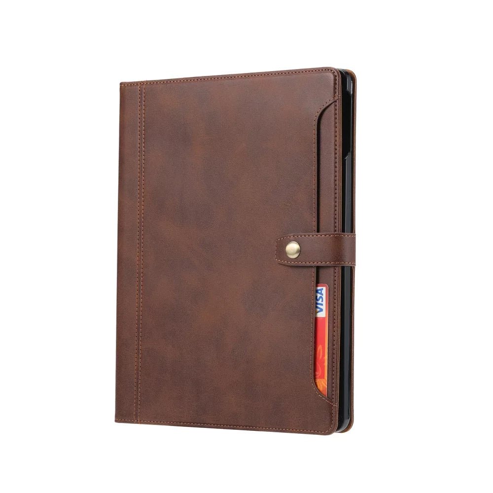 Leather Folio Case with Card Slots & Pencil Holder for iPad 7 Leather Folio Case with Card Slots & Pencil Holder for iPad
