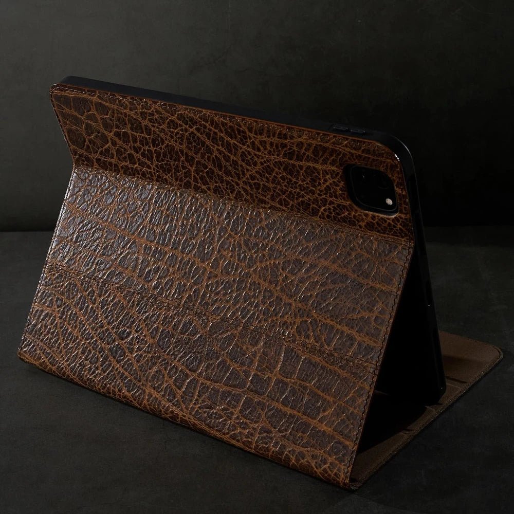 Luxury Genuine Leather Case with Multi-Angle Stand for iPad 8 Luxury Genuine Leather Case with Multi-Angle Stand for iPad