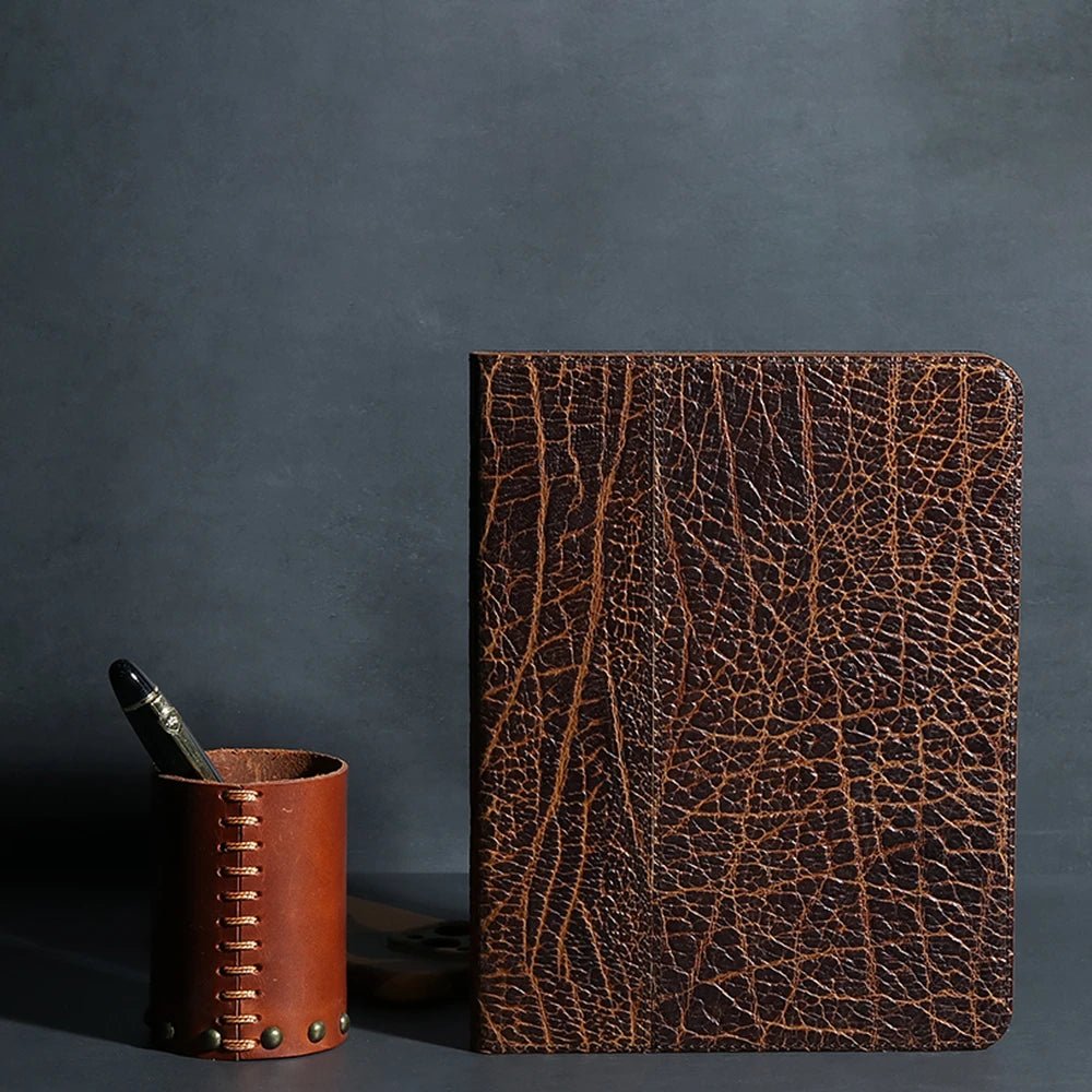 Luxury Genuine Leather Case with Multi-Angle Stand for iPad 9 Luxury Genuine Leather Case with Multi-Angle Stand for iPad