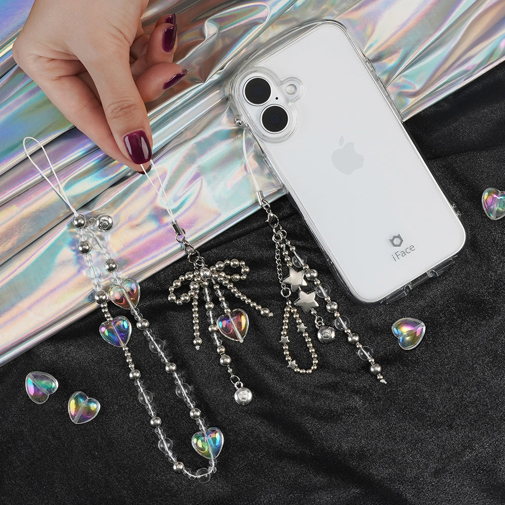Iridescent Heart Phone Charm 3 Cascade Phone Charm