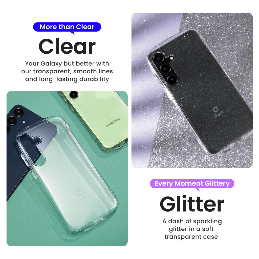 Look in Clear Glitter <b> Galaxy S25 <b> 3 Look in Clear Galaxy S25 Ultra