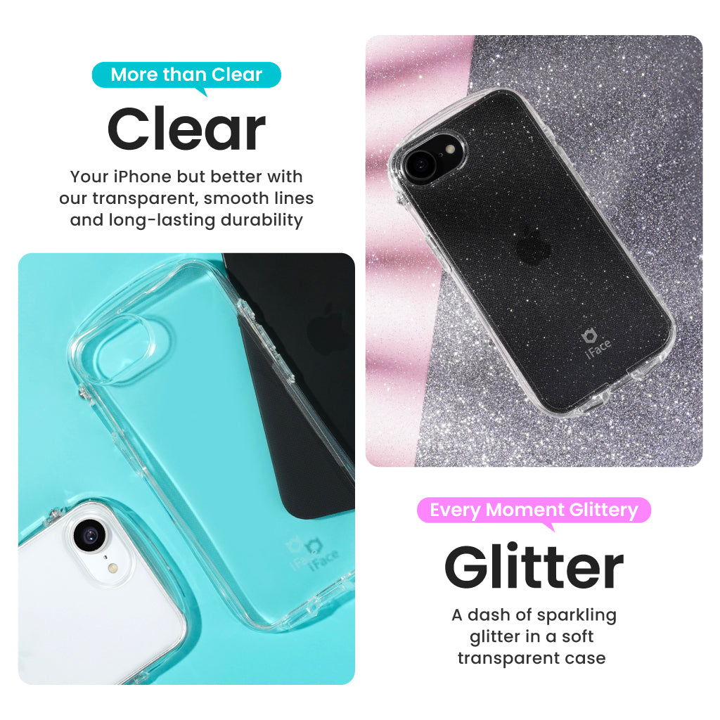 Look in Clear Glitter <b> iPhone 16e <b> 3 Look in Clear iPhone 16e