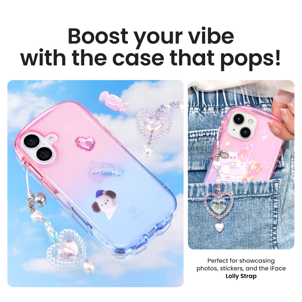 Look in Clear Lolly Peach / Violet <b>iPhone 15 / 14 / 13</b> 8 Look in Clear Lolly Peach / Sapphire iPhone 15 / 14 / 13