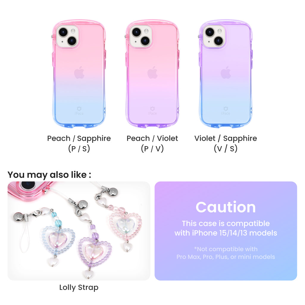 Look in Clear Lolly Peach / Violet <b>iPhone 15 / 14 / 13</b> 9 Look in Clear Lolly Peach / Sapphire iPhone 15 / 14 / 13