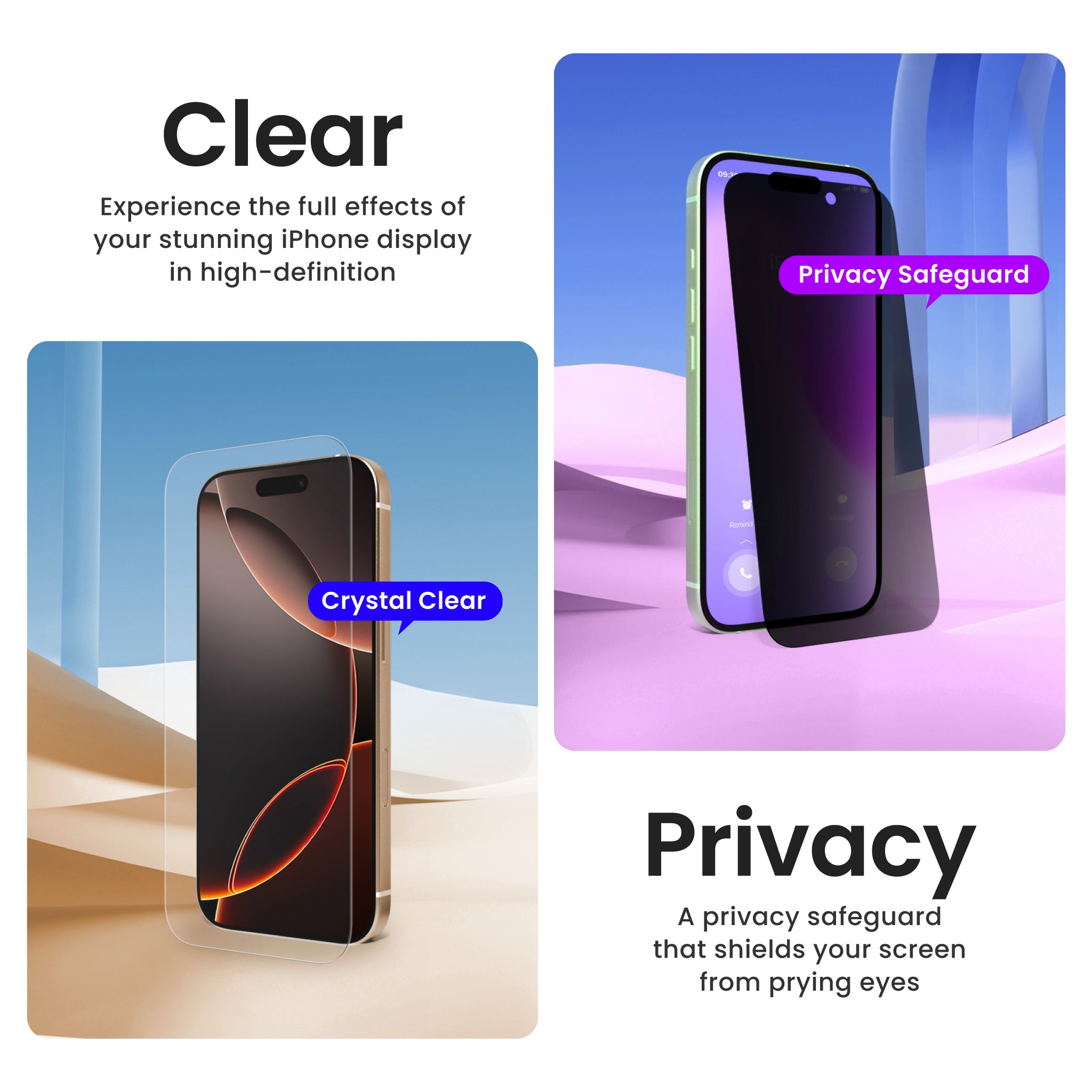 Tempered Glass<b> iPhone 16 / 15 / 14 Pro<b> 9 Tempered Glass iPhone 16 / 15 / 14 Pro